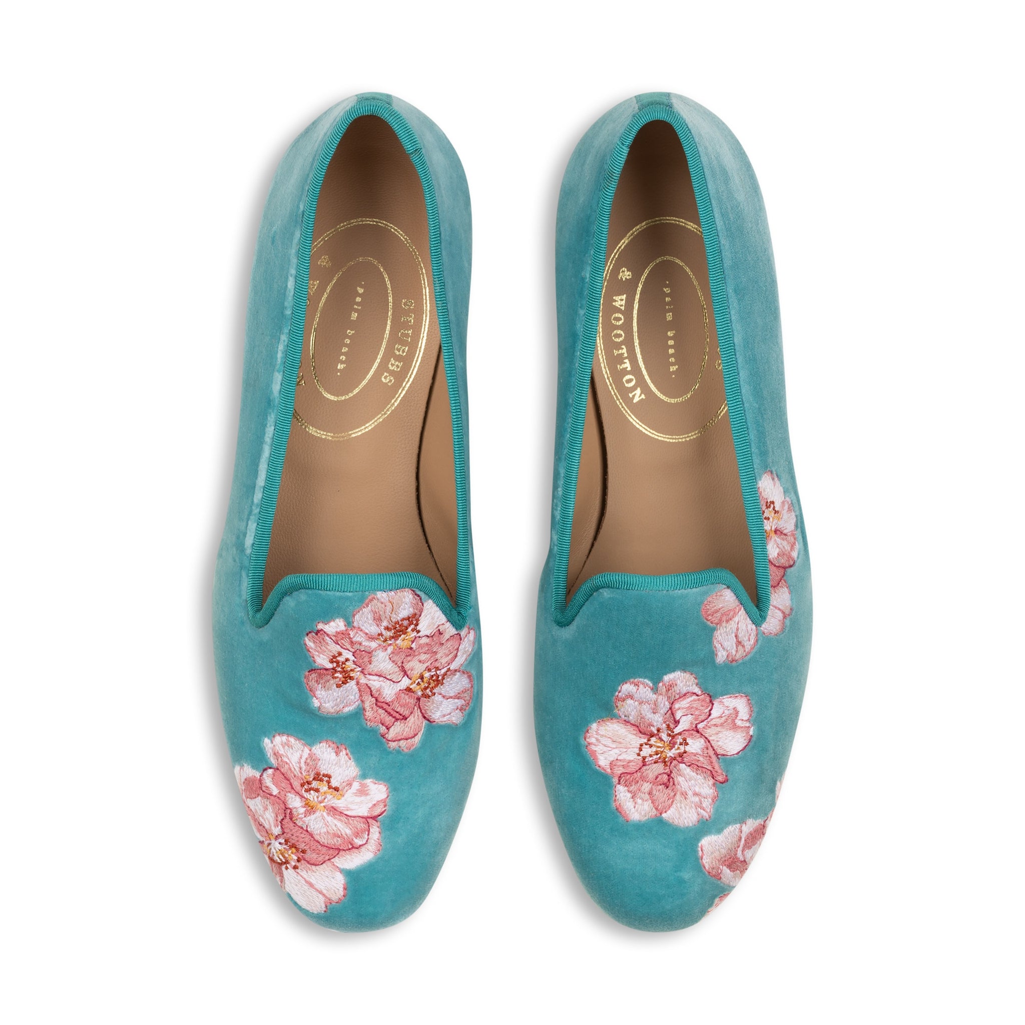 美品STUBBS & WOOTTON RIGHT LEFT Cherryblossom Velvet Slipper (Women)