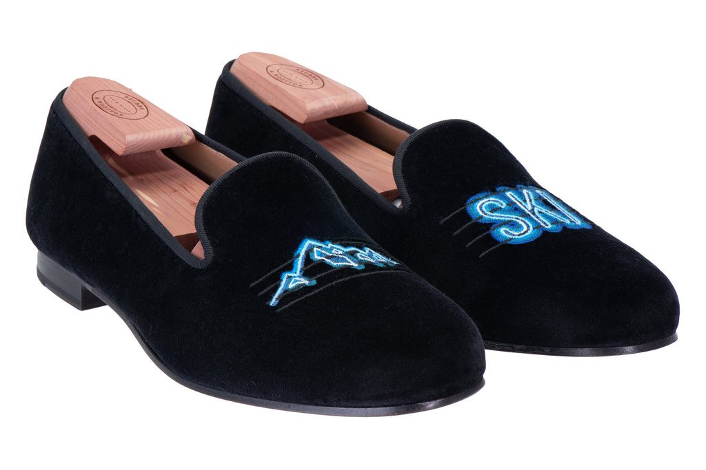 Men Embroidery Slip On Dress Loafers, Leisure Faux Suede Dress Shoes