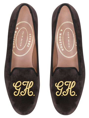 Our Bespoke Monogram Slipper item is photographed here against a white background.