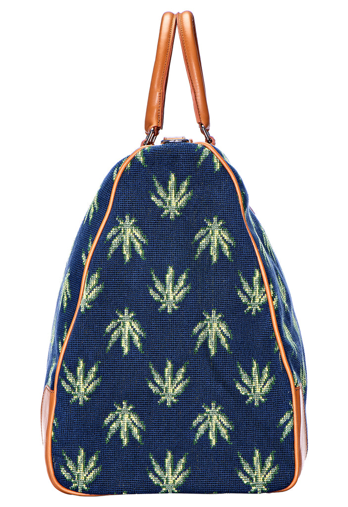 Our Hemp Navy Weekender item is photographed here against a white background.