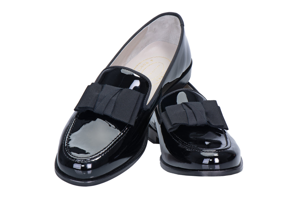 Black Bow Patent Leather Venetian (Men)