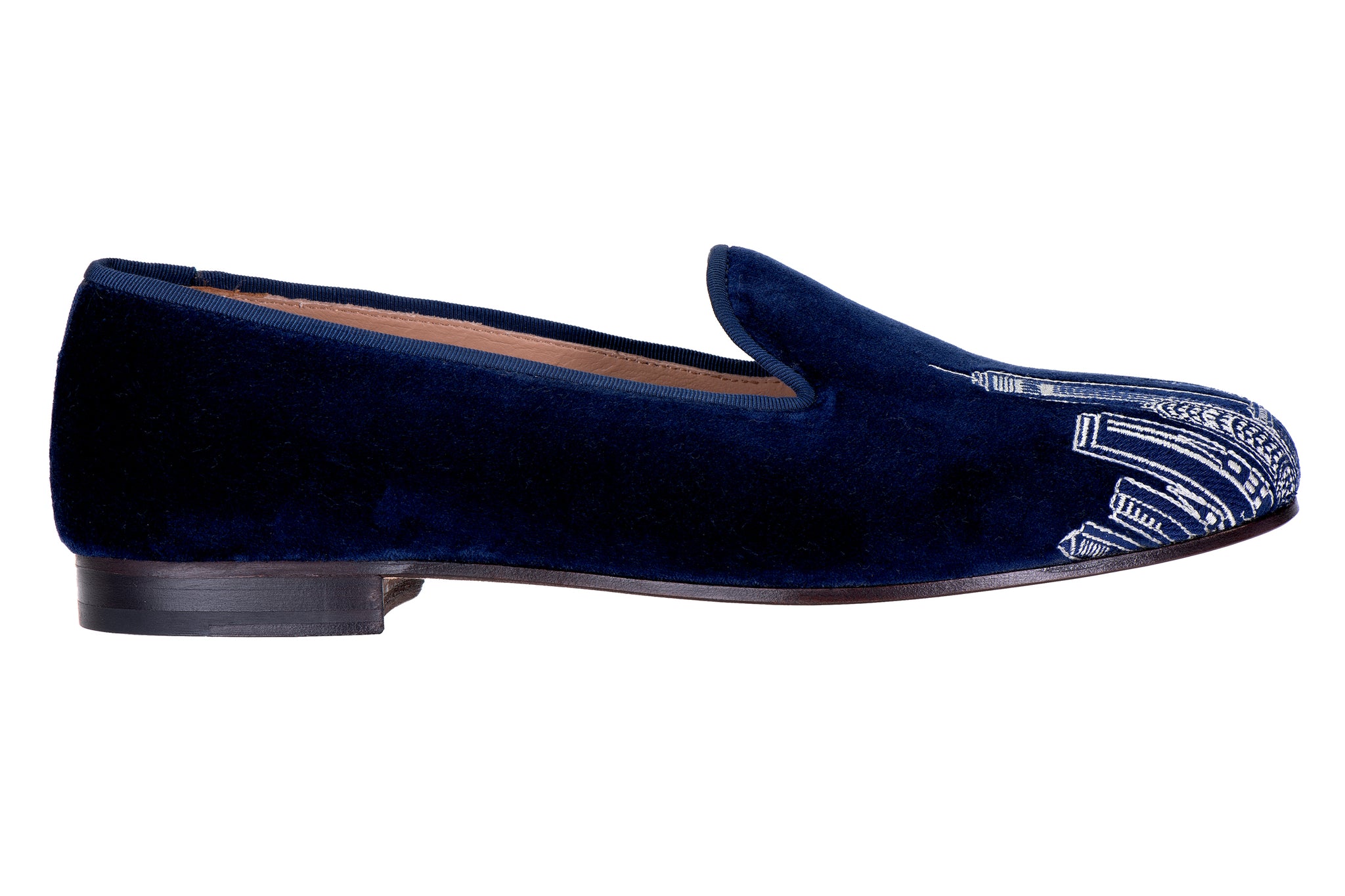 Skyline Navy Velvet Slipper (Women)