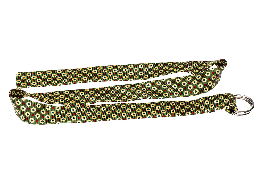 Our Medallion Sage Silk Belt item is photographed here against a white background.