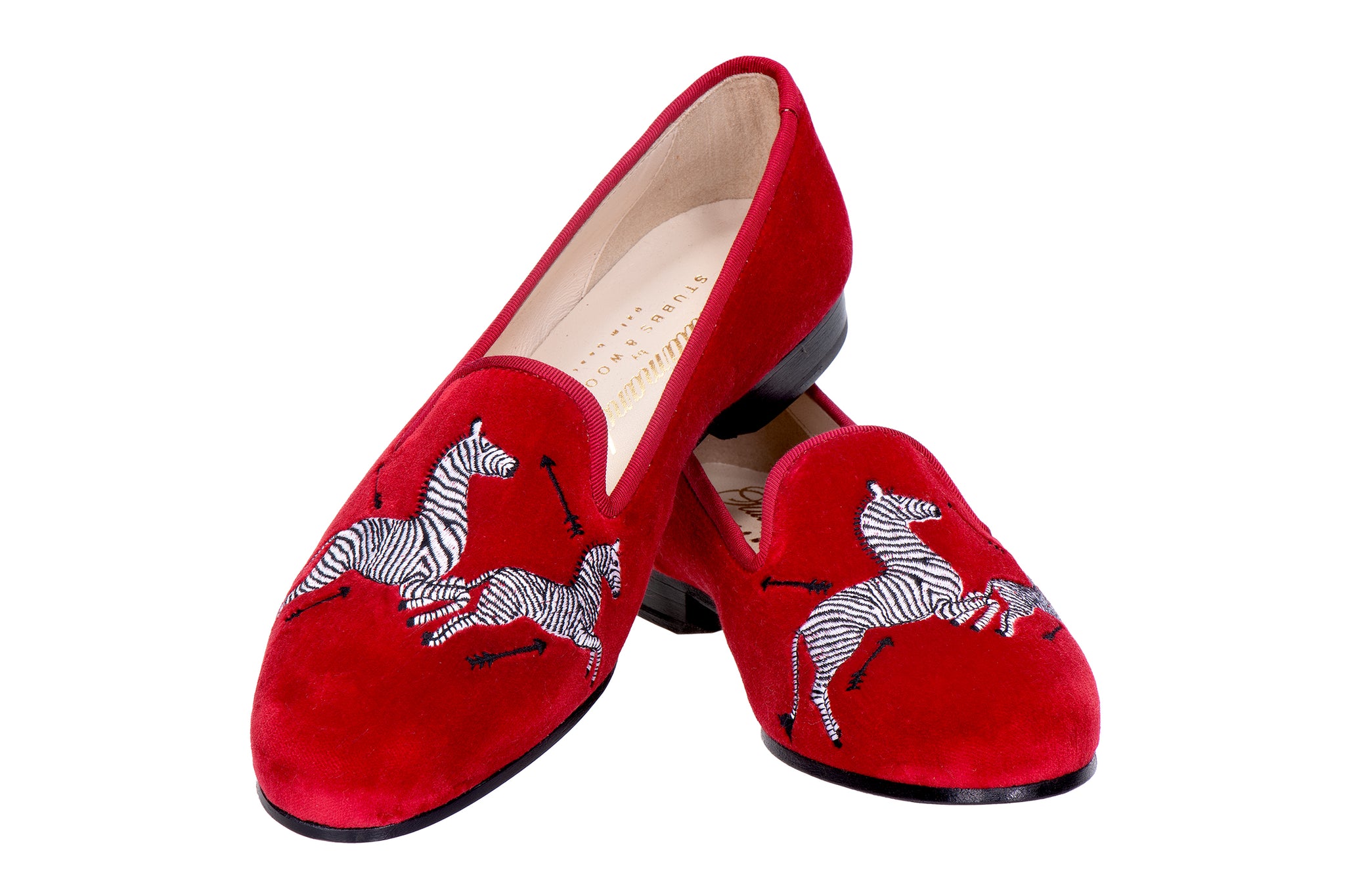 Zebras Red Velvet Slipper (Women)