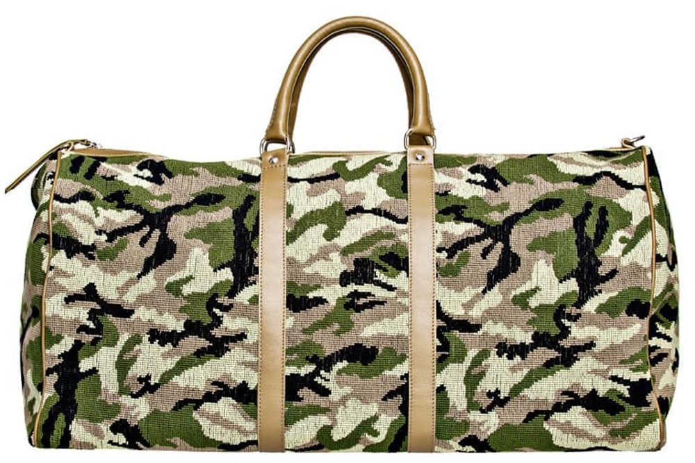 Our Camo Duffle item is photographed here against a white background.