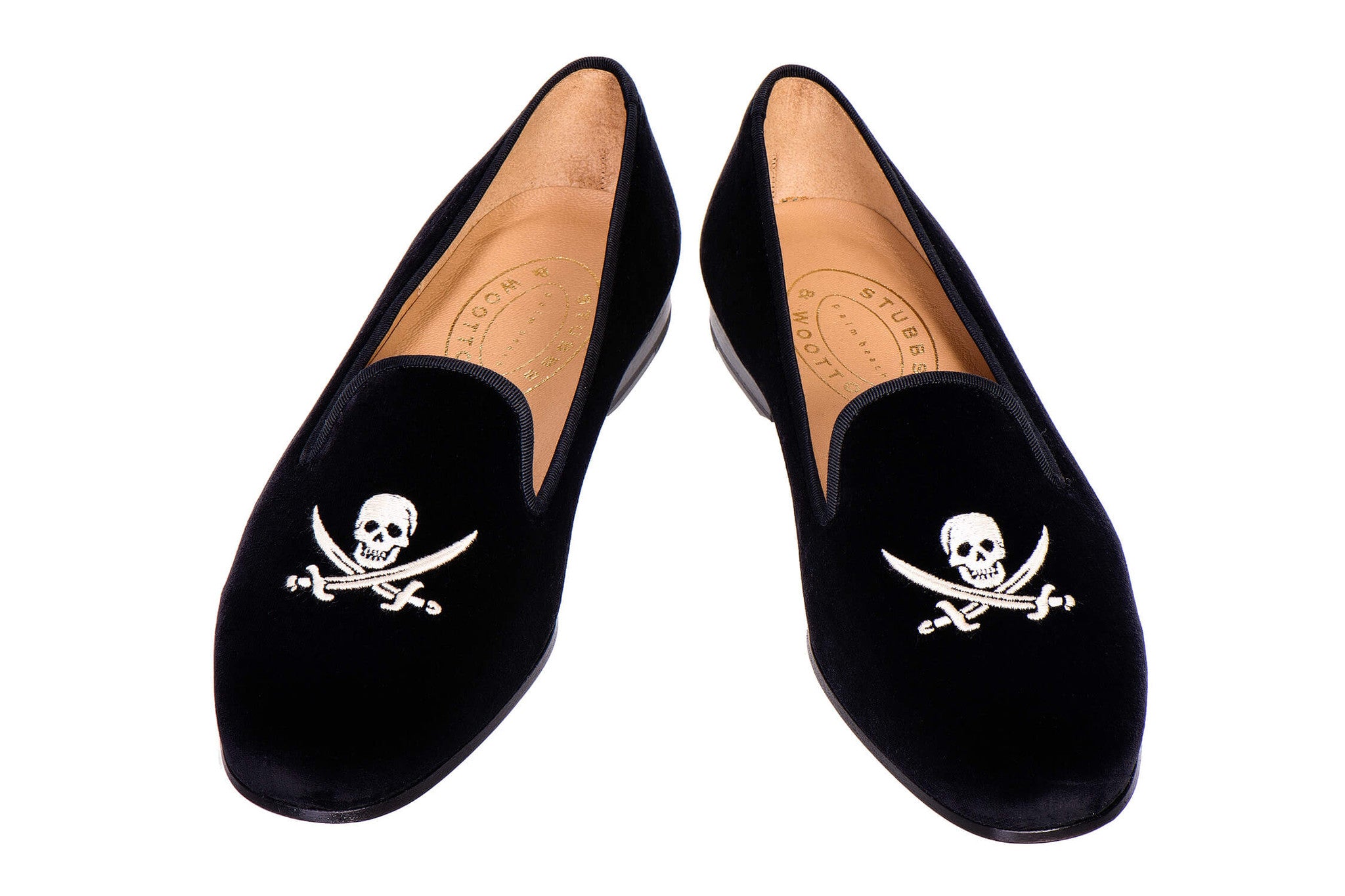 Skull Black Velvet Slipper (Women)