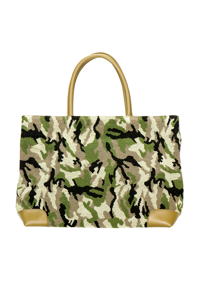 Our Camo Tote item is photographed here against a white background.